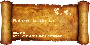 Matievits Anita névjegykártya
